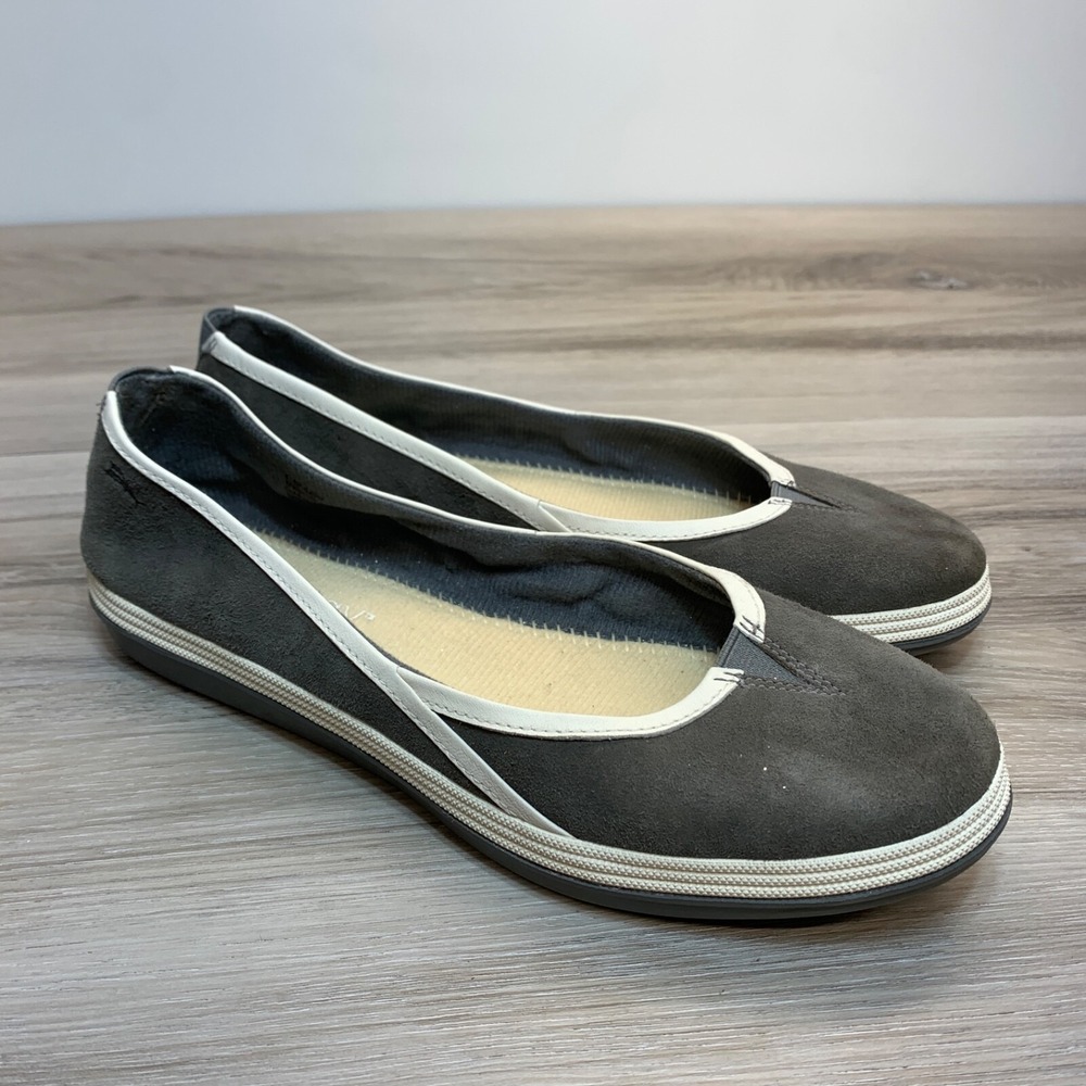 Tommy Bahama Women's Relaxology Calina Slip On Gray Flats‎ Shoes Size 9.5B